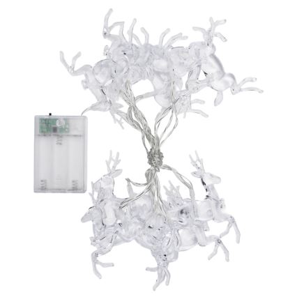 Aigostar - Guirlande LED de Noël 10xLED/3xAA 1,5m blanc chaud à motifs rennes