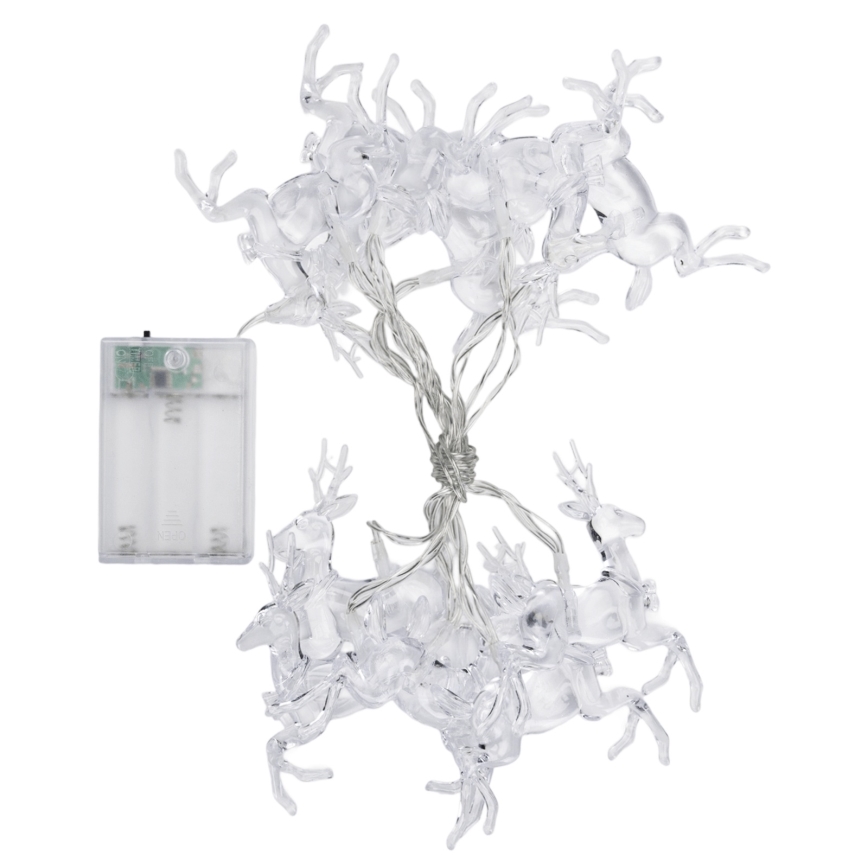 Aigostar - Guirlande LED de Noël 10xLED/3xAA 1,5m blanc chaud à motifs rennes