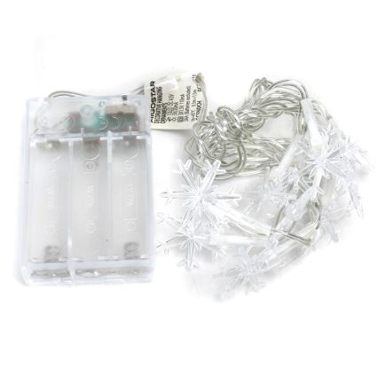 Aigostar - Guirlande LED de Noël 10xLED/3xAA 1,5m blanc chaud flocons