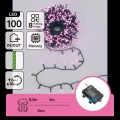 Aigostar - Guirlande LED de Noël d'extérieur 100 LED / 8 fonctions 3xAA 5,3 m IP44 rose
