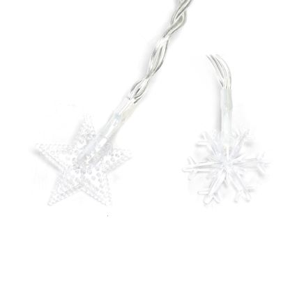 Aigostar - Guirlande de Noël extérieure LED 100 LED, 8 fonctions, alimentée par 3 piles AA, 10 m, IP44, blanc chaud, étoiles