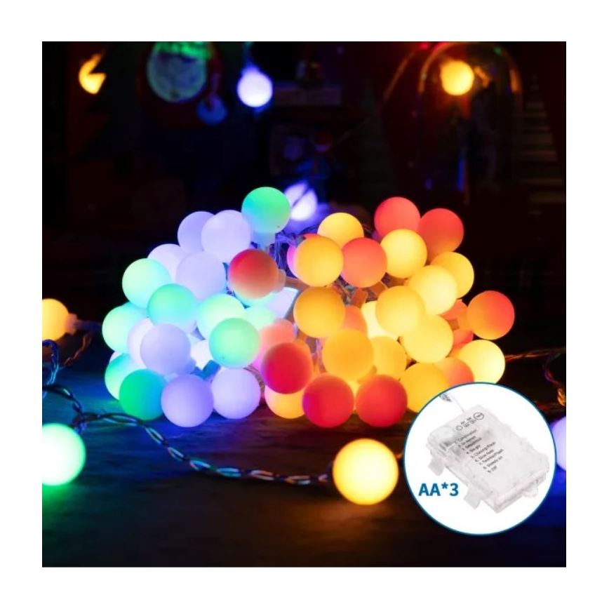 Aigostar - Guirlande lumineuse LED d'extérieur pour Noël 100xLED/3xAA/8 fonctions 10,3 m IP44 multicolore