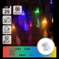 Aigostar - Guirlande LED de Noël extérieure 25xLED/8 fonctions 3xAA 2,5m IP44 multicolore gouttes