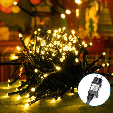 Aigostar - Guirlande LED de Noël extérieure 600 LED, 8 fonctions, 18 m, IP44, blanc chaud