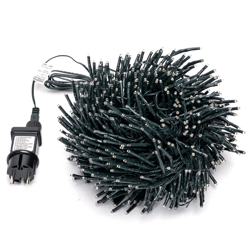 Aigostar - Guirlande LED de Noël extérieure 600 LED, 8 fonctions, 18 m, IP44, blanc chaud