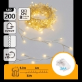 Aigostar - Guirlande LED de Noël pour l'extérieur 200 LED / 8 fonctions, 3 piles AA, 6,3 m, IP44, blanc chaud