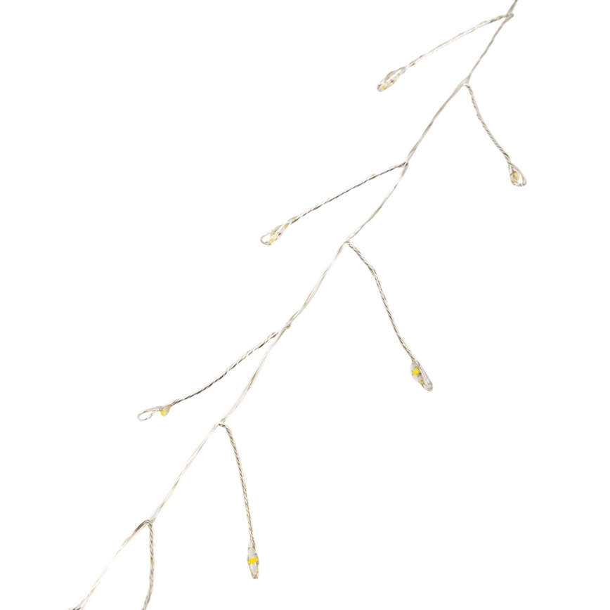 Aigostar - Guirlande LED de Noël pour l'extérieur 200 LED / 8 fonctions, 3 piles AA, 6,3 m, IP44, blanc chaud