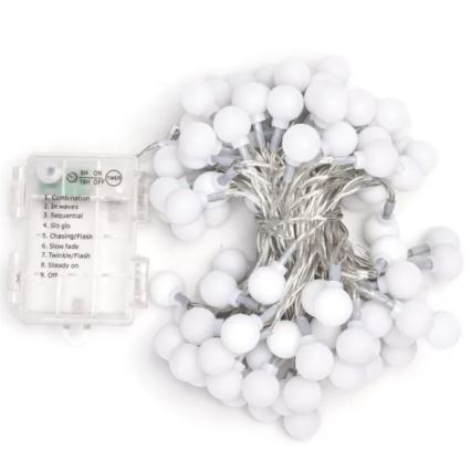 Aigostar - Guirlande lumineuse LED extérieure 100xLED/3xAA/8 fonctions 10,3 m IP44 blanc chaud