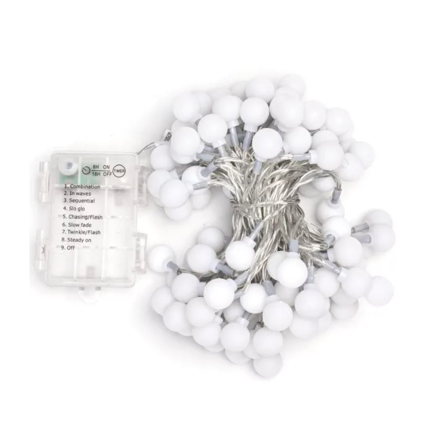 Aigostar - Guirlande lumineuse LED extérieure 100xLED/3xAA/8 fonctions 10,3 m IP44 blanc chaud