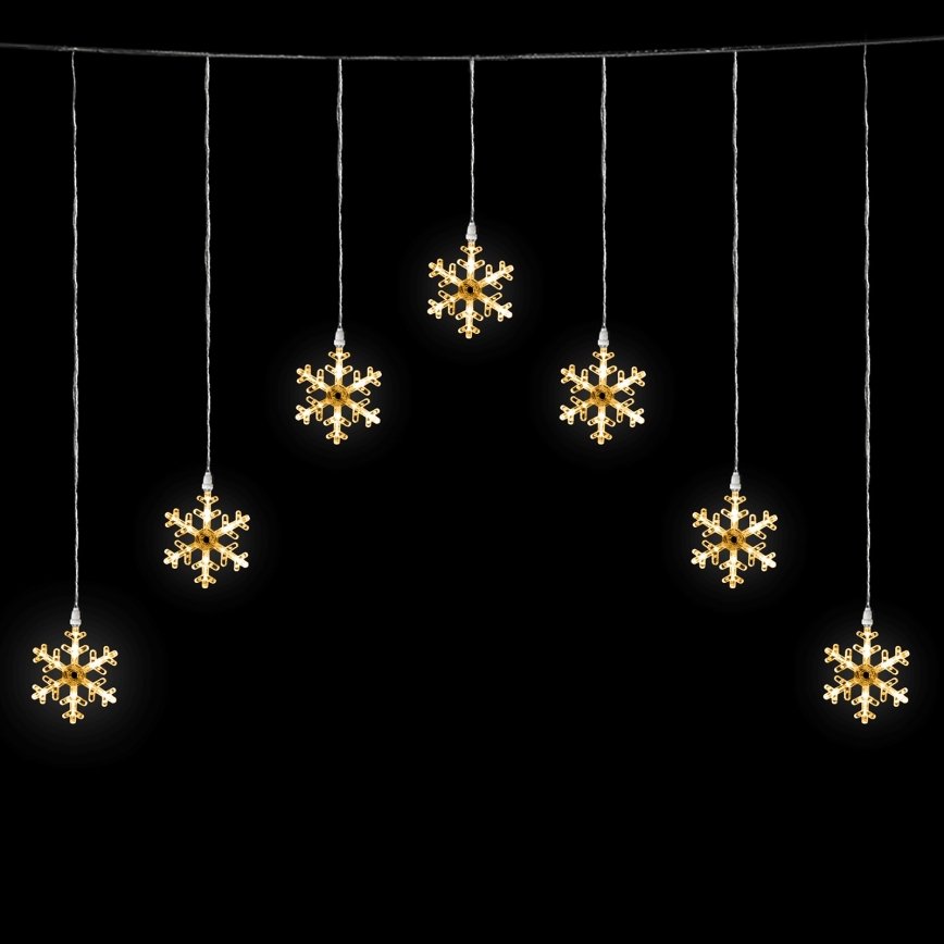 Aigostar - Guirlande LED extérieure 84xLED/8 fonctions 1,2x1m IP44 blanc chaud flocons