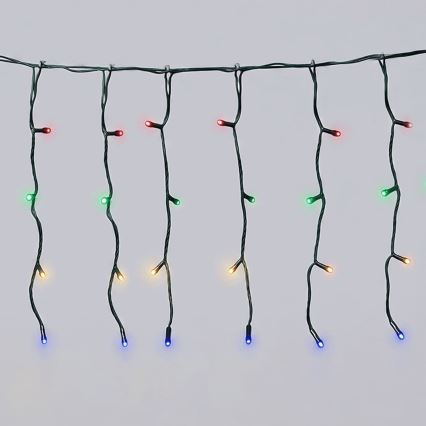 Aigostar - Guirlande de Noël solaire à LED 100 LED / 8 fonctions, 8 x 0,4 m, IP65, multicolore, 1200 mAh