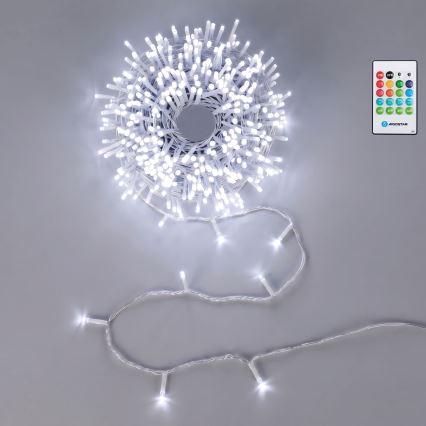 Aigostar - LED dimmable guirlande lumineuse de Noël d'extérieur avec capteur de mouvement 100xLED/3xAA 12m blanc froid + télécommande