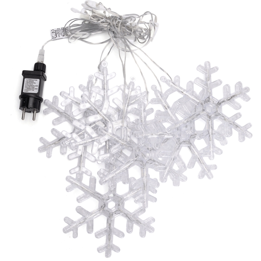 Aigostar - Guirlande LED d'extérieur 84 LED / 8 fonctions 1,2 x 1 m IP44 blanc froid, motifs flocons