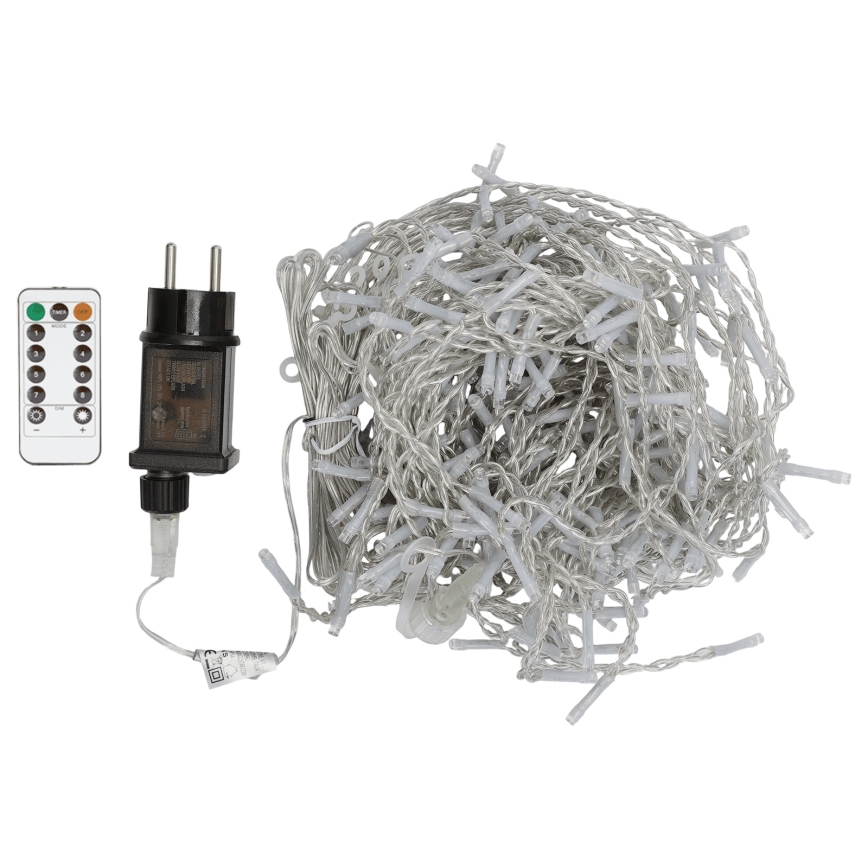 Aigostar - Guirlande LED d'extérieur 300 LED/8 fonctions 3 x 1 m IP44 blanc froid + télécommande