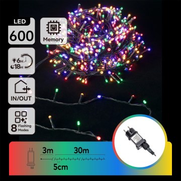 Aigostar - Guirlande lumineuse de Noël d'extérieur LED RGBY, 600 LED, 8 fonctions, 30 m, IP44