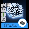 Aigostar - Guirlande lumineuse de Noël extérieure LED, 100 LED/8 fonctions, fonctionne avec 3 piles AA, 10,3 m, IP44, blanc froid