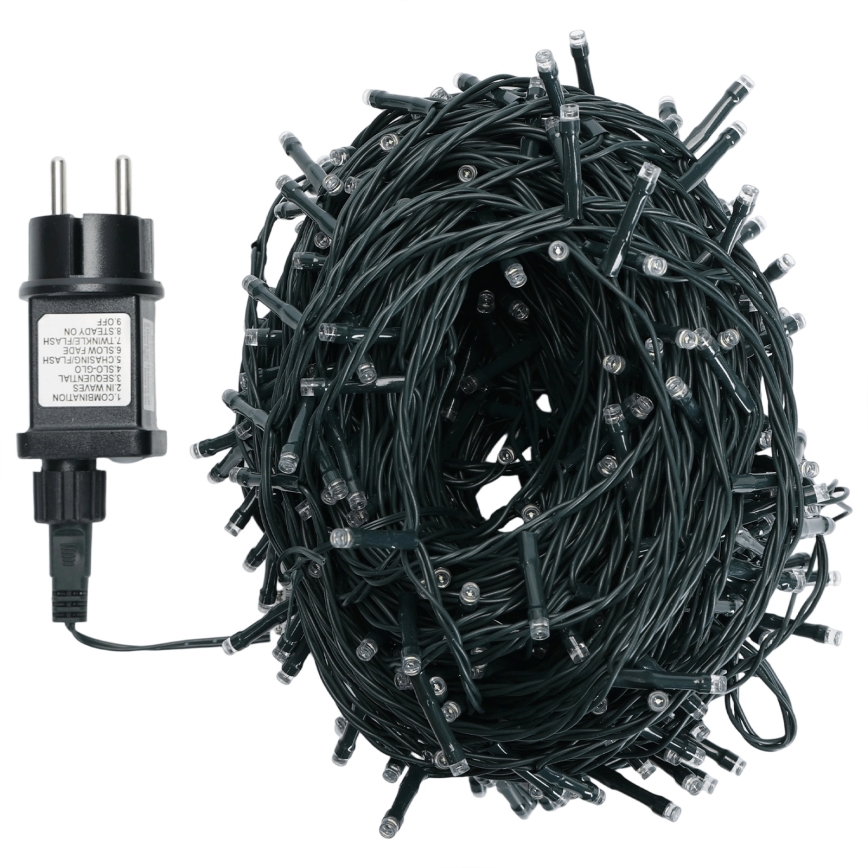 Aigostar - Guirlande de Noël LED d'extérieur 500 LED / 8 fonctions, 50 m, IP44, multicolore