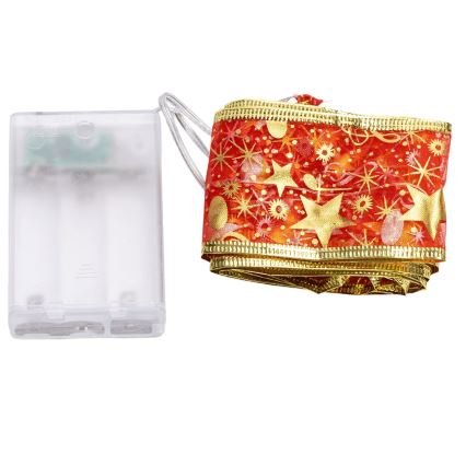 Aigostar - Guirlande lumineuse LED de Noël 20xLED / 3xAA / 2 m, blanc chaud, rouge