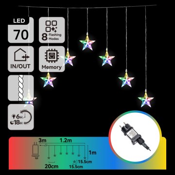 Aigostar - Guirlande lumineuse de Noël LED d'extérieur 70xLED/8 fonctions 4,2x1m IP44 multicolore