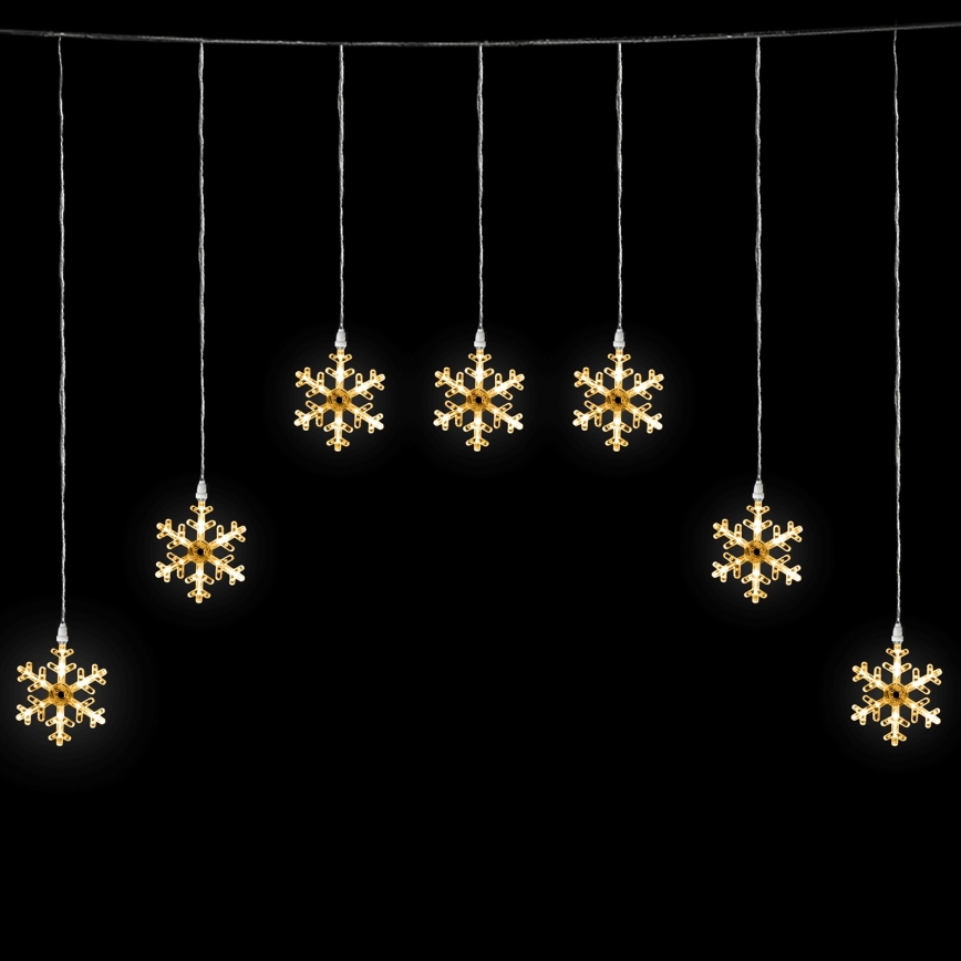 Aigostar - Guirlande LED de Noël d'extérieur 84 LED / 8 fonctions 1,2 x 1 m IP44 blanc chaud flocons