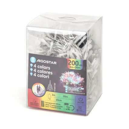 Aigostar - Guirlande lumineuse extérieure LED 200 LED, 8 fonctions, 23 m, IP44, multicolore
