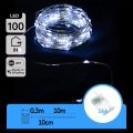 Aigostar - Guirlande lumineuse LED de Noël 100xLED/3xAA 10,3 m blanc froid