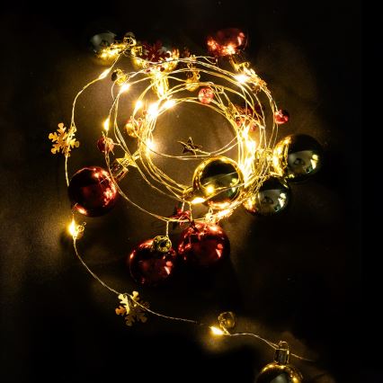 Aigostar - Guirlande lumineuse LED de Noël 20 LED/3xAA 2 m blanc chaud