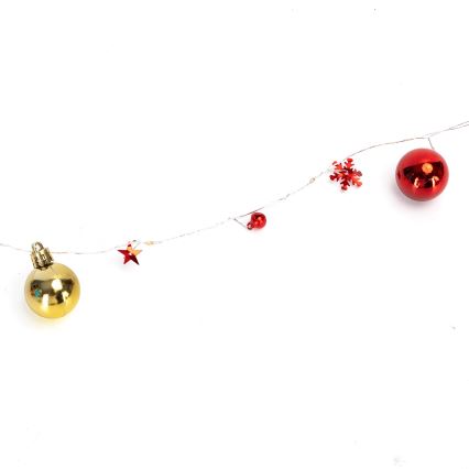 Aigostar - Guirlande lumineuse LED de Noël 20 LED/3xAA 2 m blanc chaud