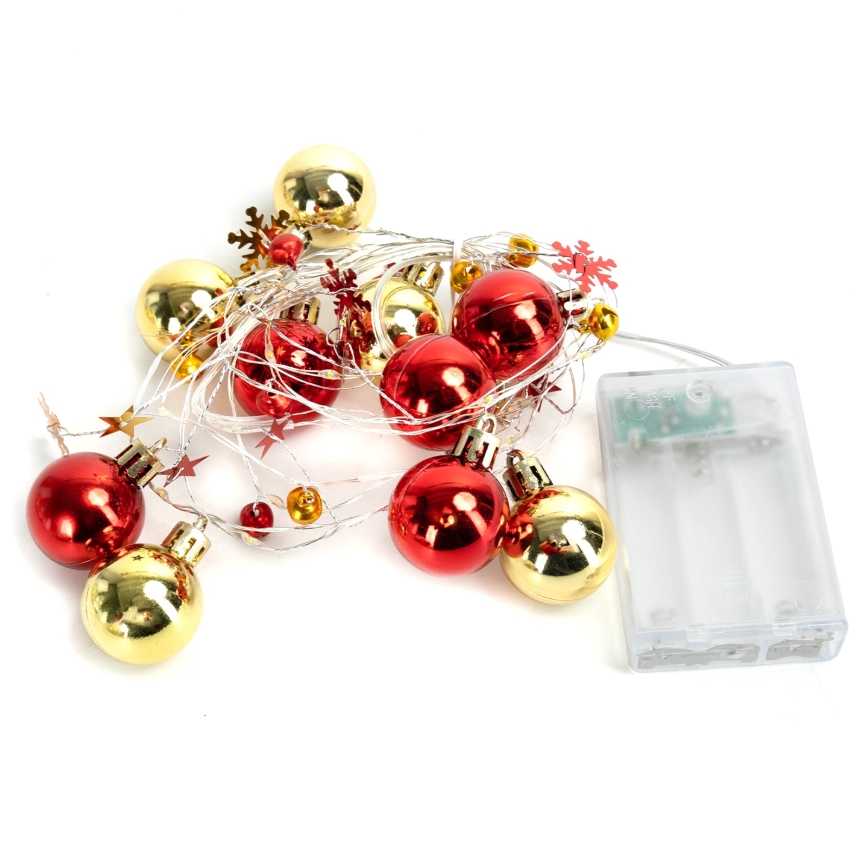 Aigostar - Guirlande lumineuse LED de Noël 20 LED/3xAA 2 m blanc chaud