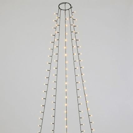 Aigostar - Guirlande lumineuse LED de Noël d'extérieur 108 LED / 8 fonctions, fonctionne avec 3 piles AA, 1,8 m, IP44, blanc chaud