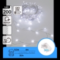Aigostar - Guirlande lumineuse LED de Noël extérieure 200xLED/8 fonctions 3xAA 6,3m IP44 blanc froid