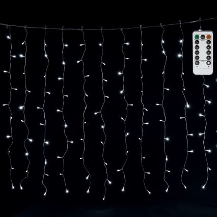 Aigostar - LED guirlande lumineuse de Noël d'extérieur 300xLED/8 fonctions 3x1m IP44 blanc froid + télécommande