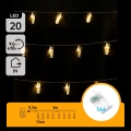 Aigostar - Guirlande lumineuse LED décorative avec pinces 20xLED/3xAA 3,3m blanc chaud