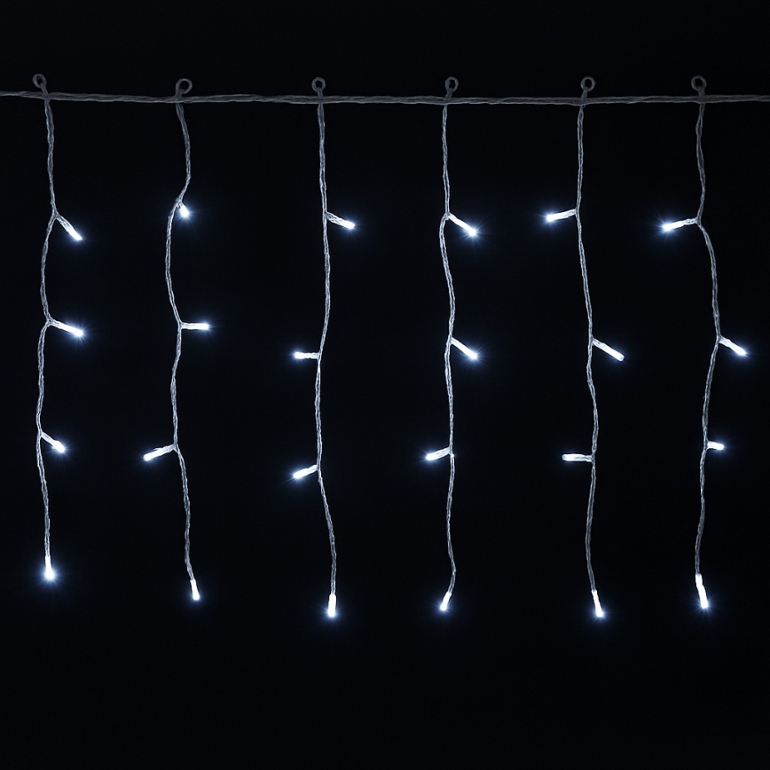 Aigostar - Guirlande lumineuse LED d'extérieur 100 LED / 8 modes 5 x 0,4 m IP44 blanc froid