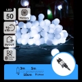Aigostar - Guirlande lumineuse LED d'extérieur décorative, 50 LED / 8 fonctions, 5 m, IP44, blanc froid