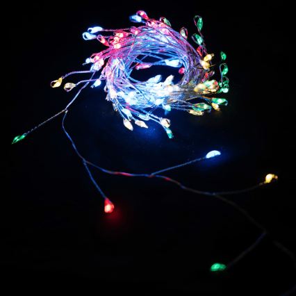 Aigostar - Guirlande lumineuse LED d'extérieur pour Noël 200xLED / 8 fonctions, 3xAA, 6,3 m, IP44, multicolore