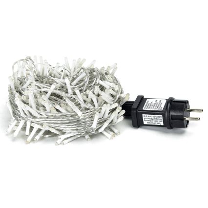 Aigostar - Guirlande lumineuse LED extérieure 200 LED, 8 fonctions, 23 m, IP44, blanc chaud