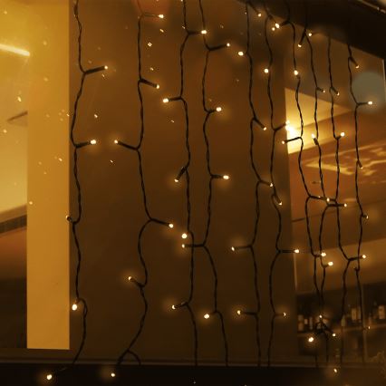 Aigostar - Guirlande solaire de Noël à LED 100 LED / 8 fonctions, 4 x 1 m, IP65, blanc chaud, 800 mAh