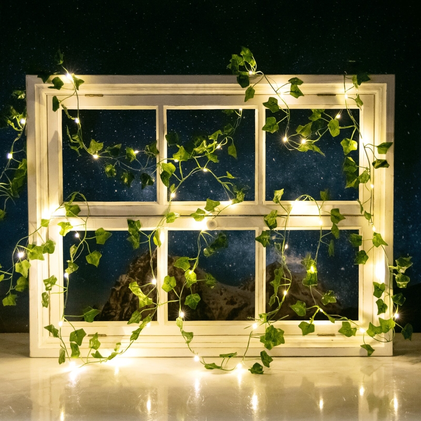 Aigostar - Guirlande solaire 100xLED/12m IP65 blanc chaud ivy