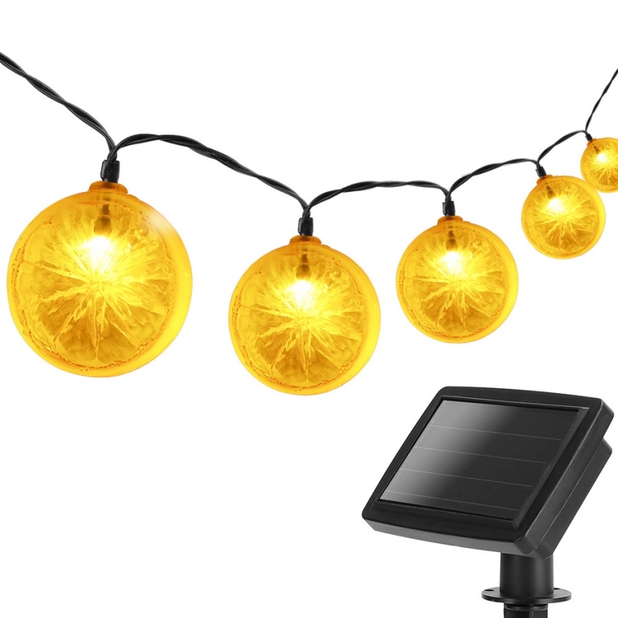 Aigostar - Guirlande solaire 10xLED/3,8m IP44 600 mAh blanc chaud