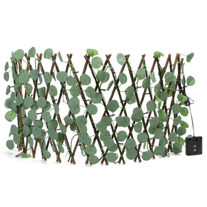 Aigostar - Guirlande solaire 56xLED/2x0,4m IP65 300 mAh blanc chaud eucalyptus