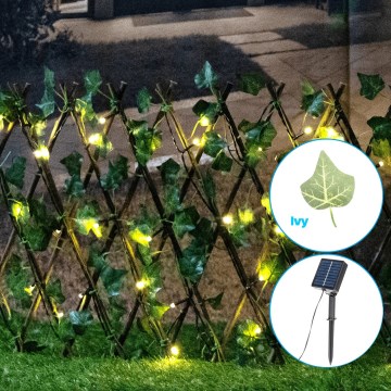 Aigostar - Guirlande solaire 56xLED/2x0,4m IP65 blanc chaud ivy