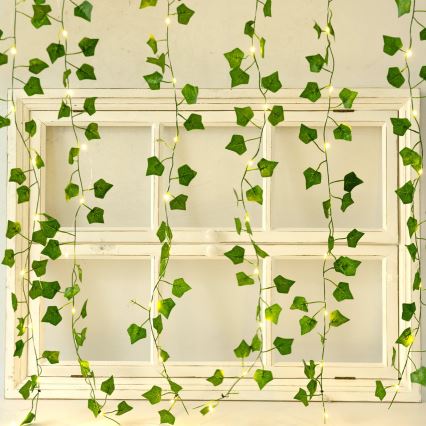 Aigostar - Guirlande solaire 70xLED/4x1m IP65 blanc chaud ivy