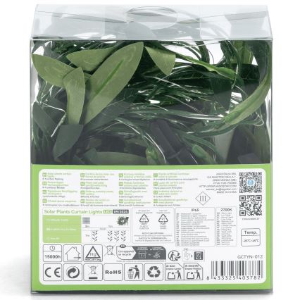 Aigostar - Guirlande solaire 70xLED/4x1m IP65 blanc chaud olive