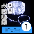 Aigostar - guirlande solaire de Noël 100 LED / 8 fonctions, 12 m, IP65, blanc froid, 800 mAh