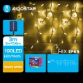 Aigostar - Guirlande solaire de Noël 100xLED/8 fonctions 8x0,6m IP65 blanc chaud