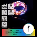 Aigostar - Guirlande solaire de Noël à 100 LED, 8 fonctions, 12 m, IP65, multicolore, 800 mAh
