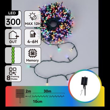 Aigostar - Guirlande solaire de Noël à LED 300 LED/8 fonctions 32 m IP65 multicolore 1200 mAh