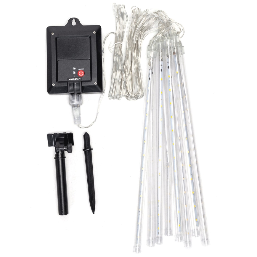 Aigostar - Guirlande solaire LED 192xLED/8m IP65 1200 mAh blanc froid