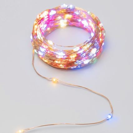 Aigostar - Guirlande solaire LED 200 LED / 8 fonctions, 22 m, IP65, multicolore, 800 mAh
